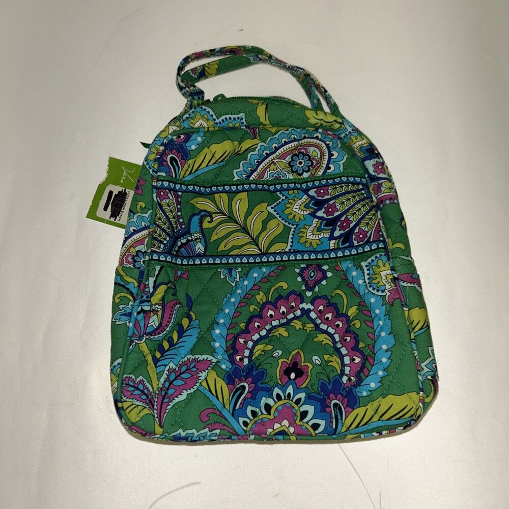 NWT Vera Bradley Lunch Bunch Bag in EMERALD Paisley MSRP $45 Cute Quilted Rare